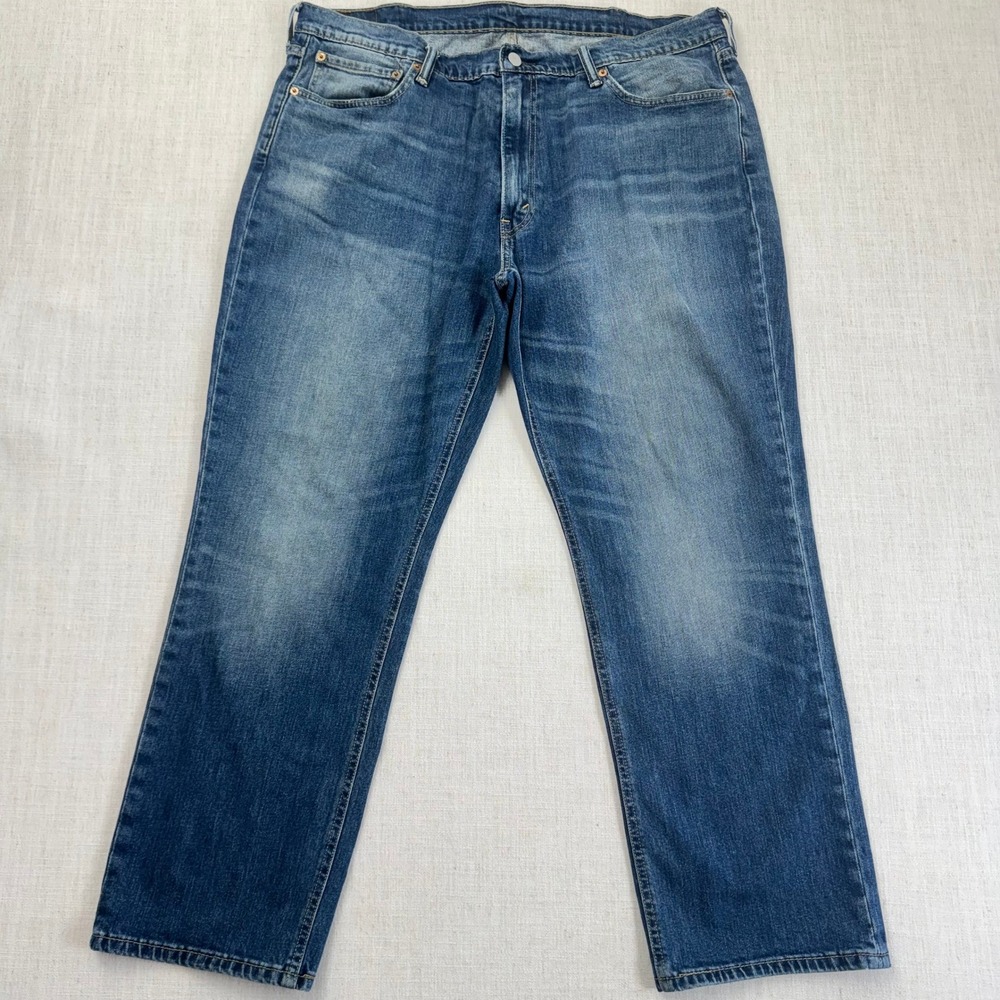 Levis 541 Athletic Taper Mens Jeans 38x30 Blue Denim Medium Wash Distress Fade